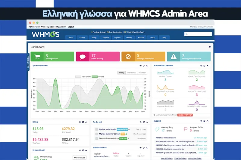 Ελληνική γλώσσα για WHMCS Admin Area